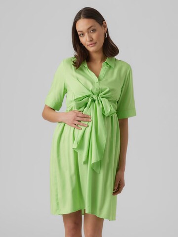 Robe-chemise 'Eline' MAMALICIOUS en vert : devant