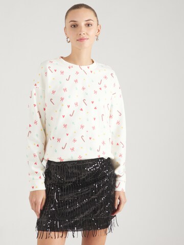 PIECES - Sudadera 'PCXMAS CHILLI' en blanco: frente