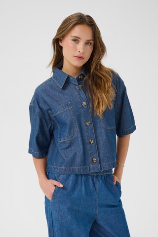 Kaffe Blouse in Blauw: voorkant