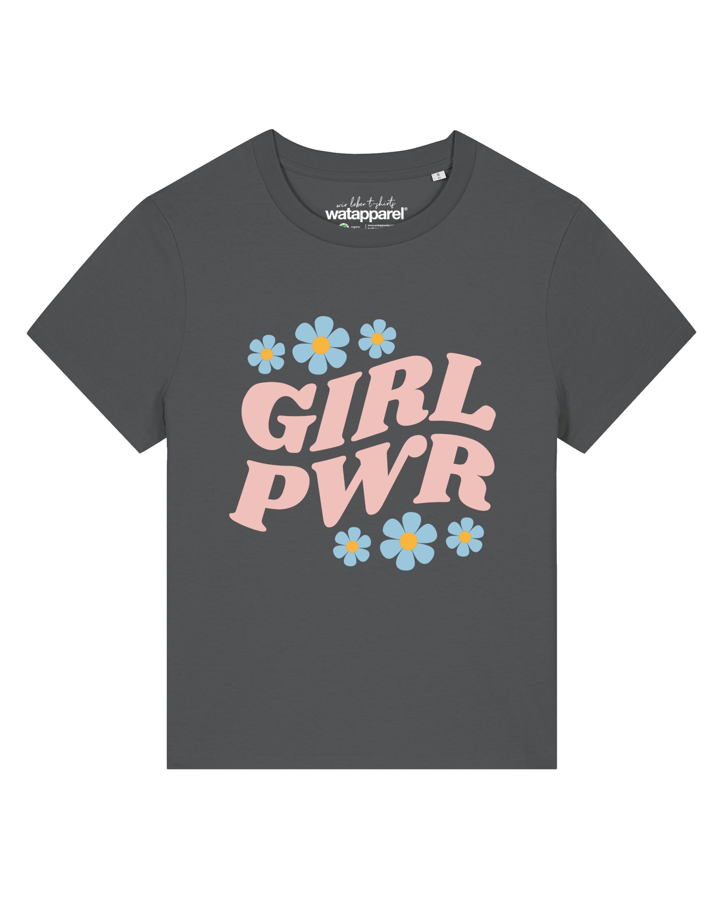T-shirt 'Girl power' Watapparel en gris : devant