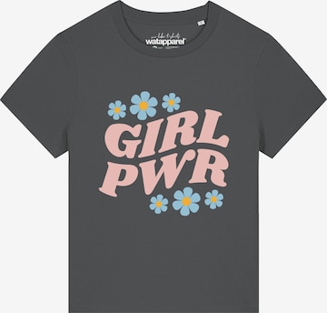 Watapparel Shirt 'Girl power' in Grijs: voorkant