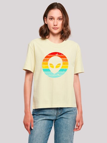F4NT4STIC Shirt 'Alien Retro Sonnenuntergang' in Yellow: front