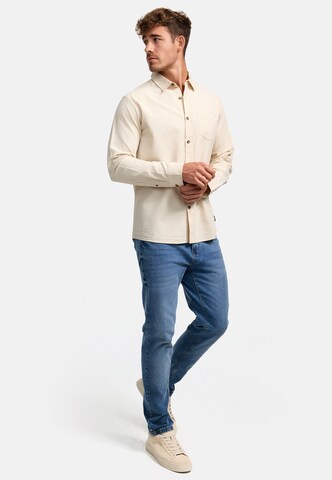 Coupe regular Chemise 'Caix' INDICODE JEANS en beige