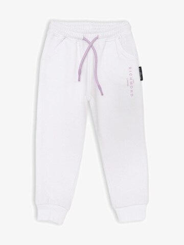 John Richmond Tapered Pants 'On Track' in White: front