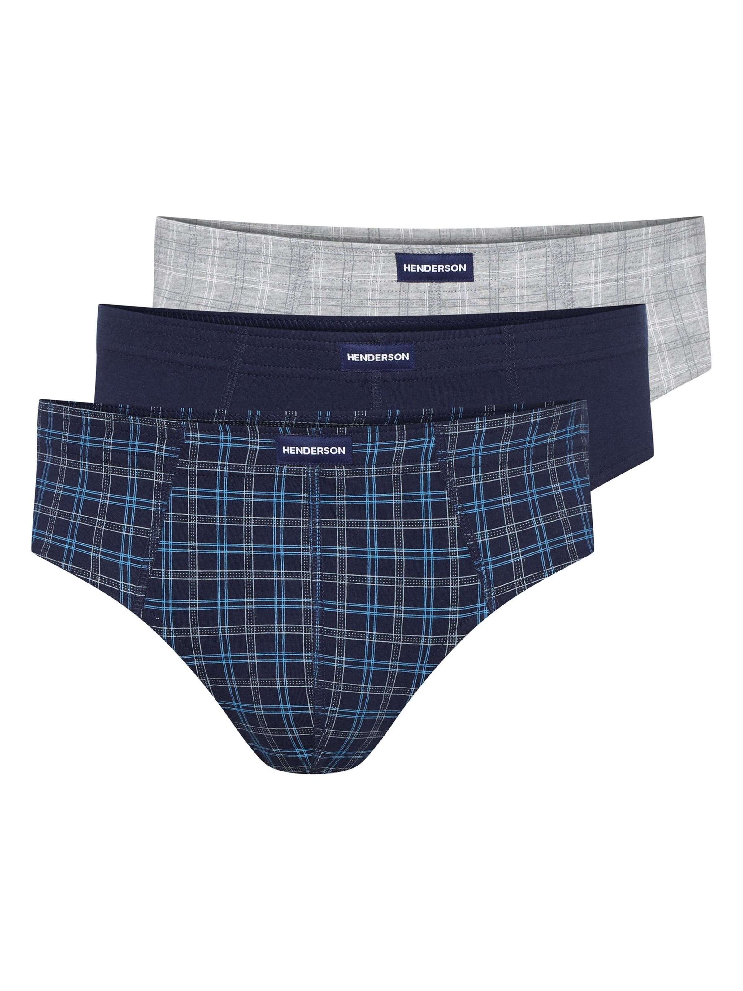 Henderson Slip 'Klassische Slips 3er-Pack aus Baumwolle bequem atmungsaktiv Classic XXL' in Blauw: voorkant