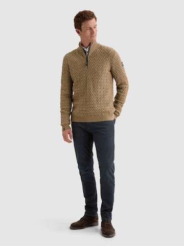 VANGUARD Sweater 'Pullover in a wool blend with half-zip' in White