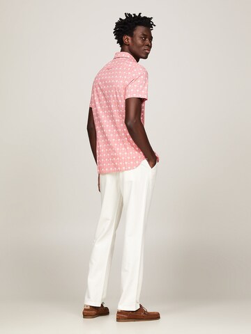 TOMMY HILFIGER Slim Fit Hemd 'Palm Print' in Pink