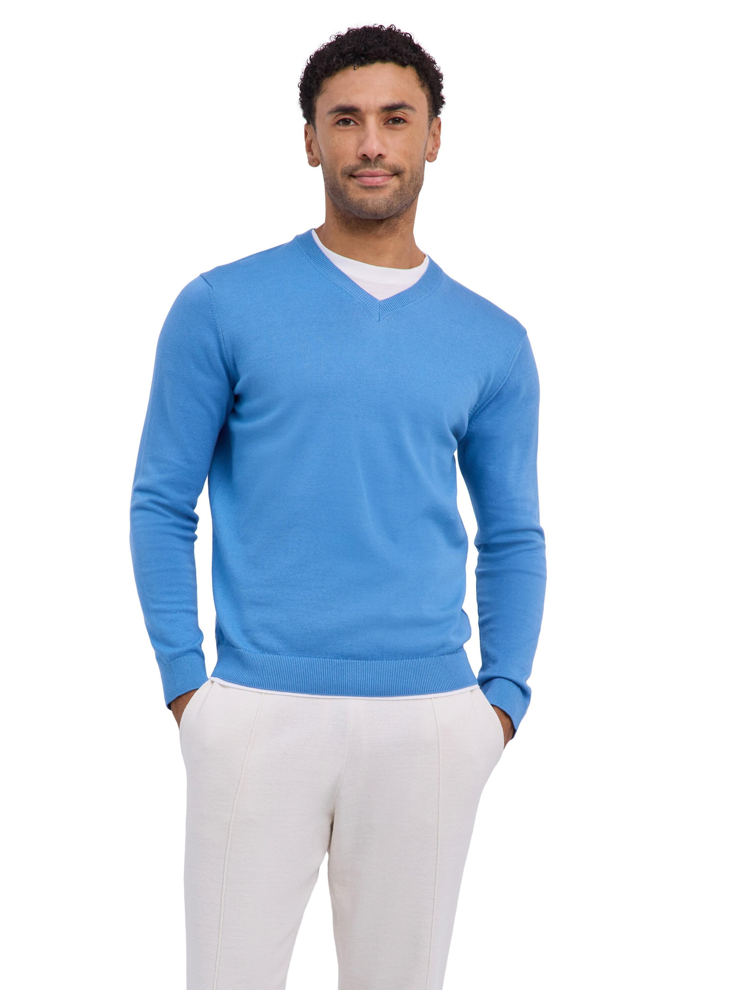 FALKE Pullover 'Pure Cotton'‌‌‌‌‌‌‌‌‌‌ in Blau: Vorderseite