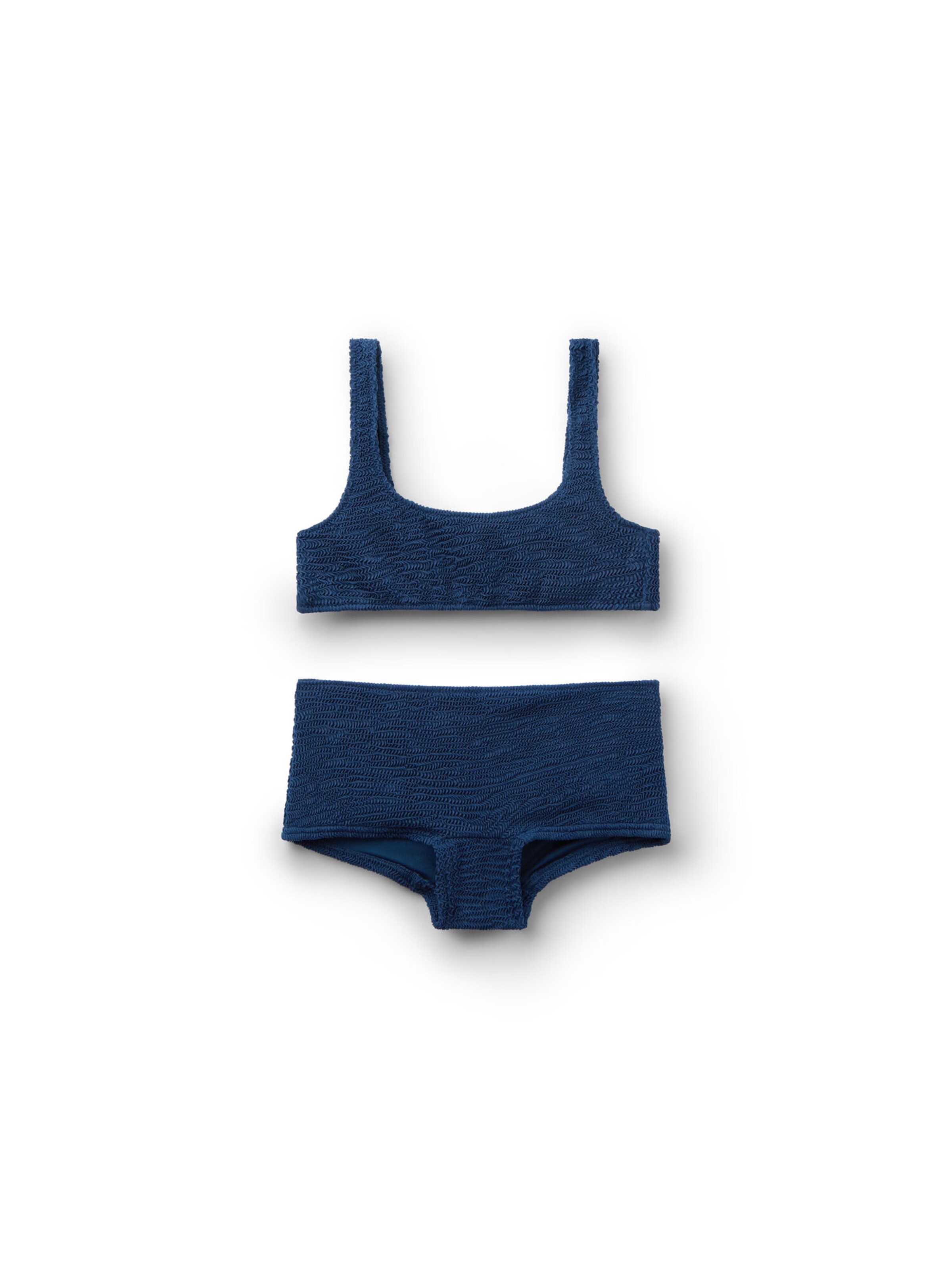 CALZEDONIA Bralette Bikini 'Crinkle Waves' in Blue: front