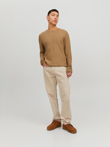 JACK & JONES Regular Fit Pullover 'Carlos' in Braun