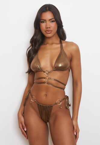 Moda Minx Triangel Bikinitop 'Crete Pendant' in Bruin: voorkant