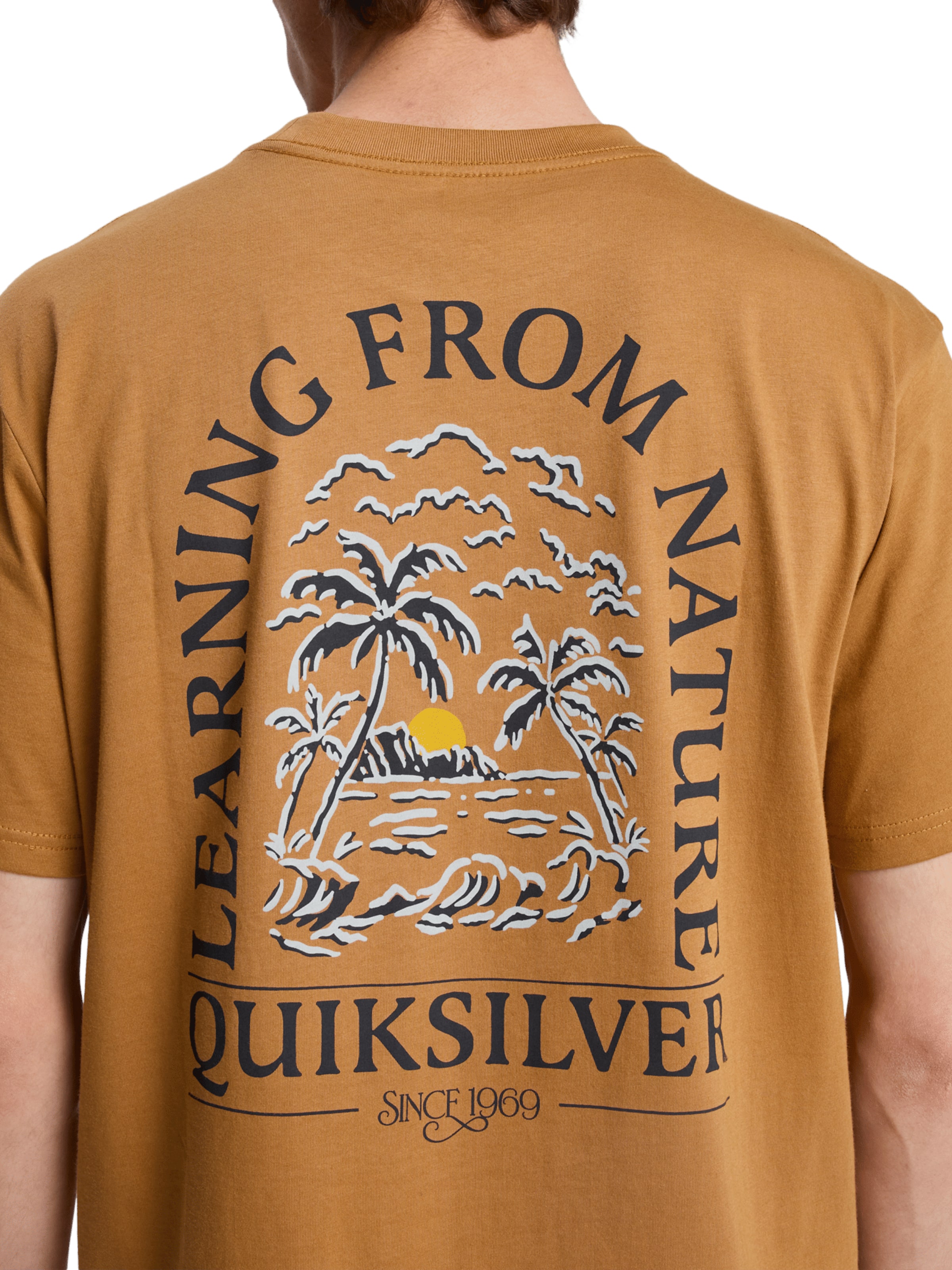 QUIKSILVER Performance Shirt 'Evo Learning From Nature' in Brown