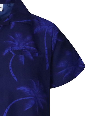 King Kameha Shirt 'Palmshadow' in Blauw