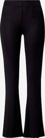 PIECES Rozkloszowany krój Spodnie 'Toppy' w kolorze czarny: przód