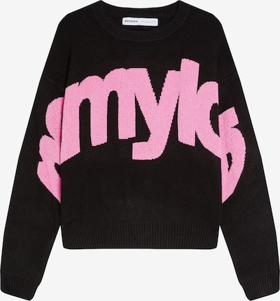 Bershka Neulepaita värissä roosa / musta, Tuotenäkymä