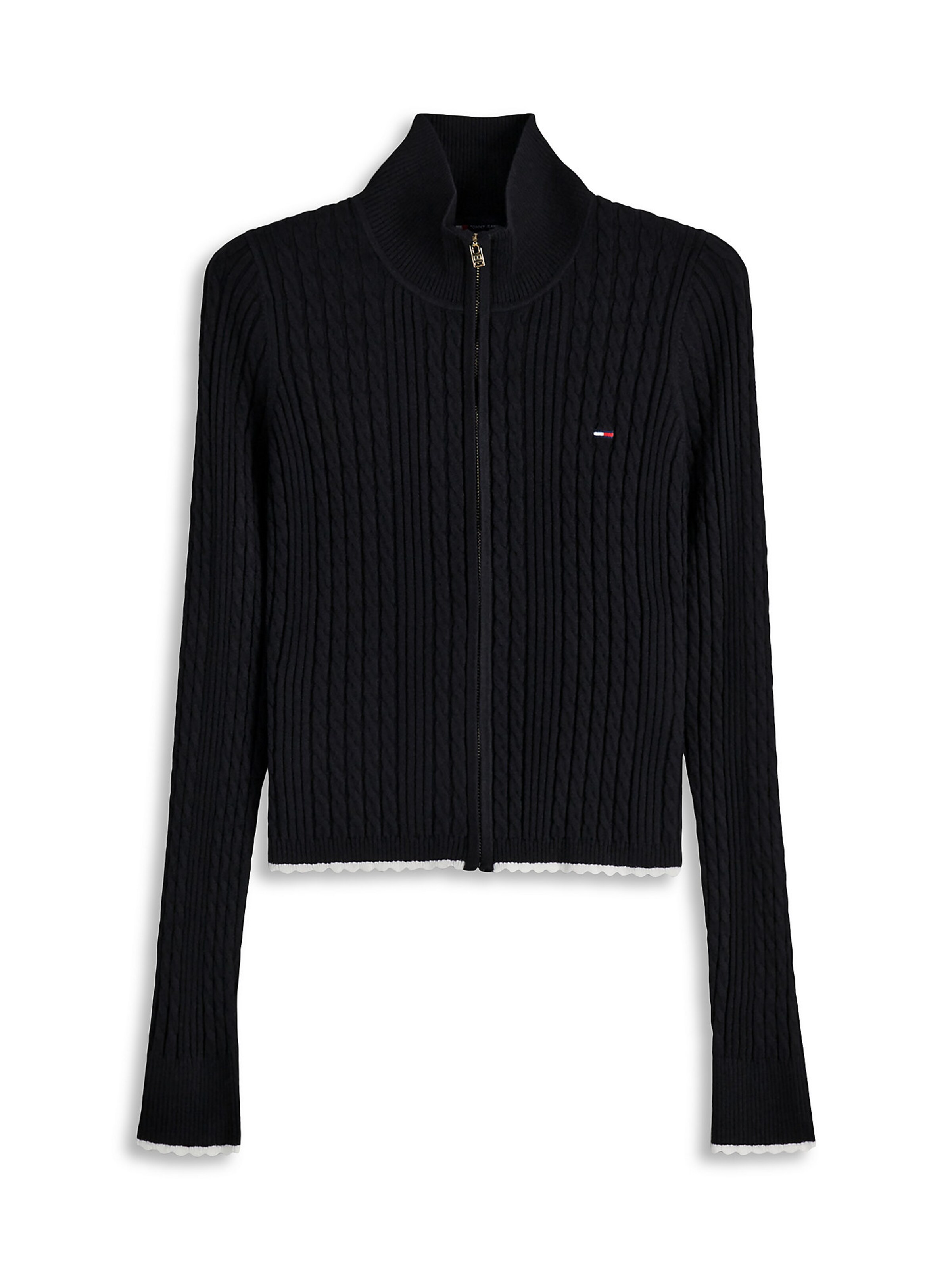 Tommy Jeans Knit cardigan in Black: front