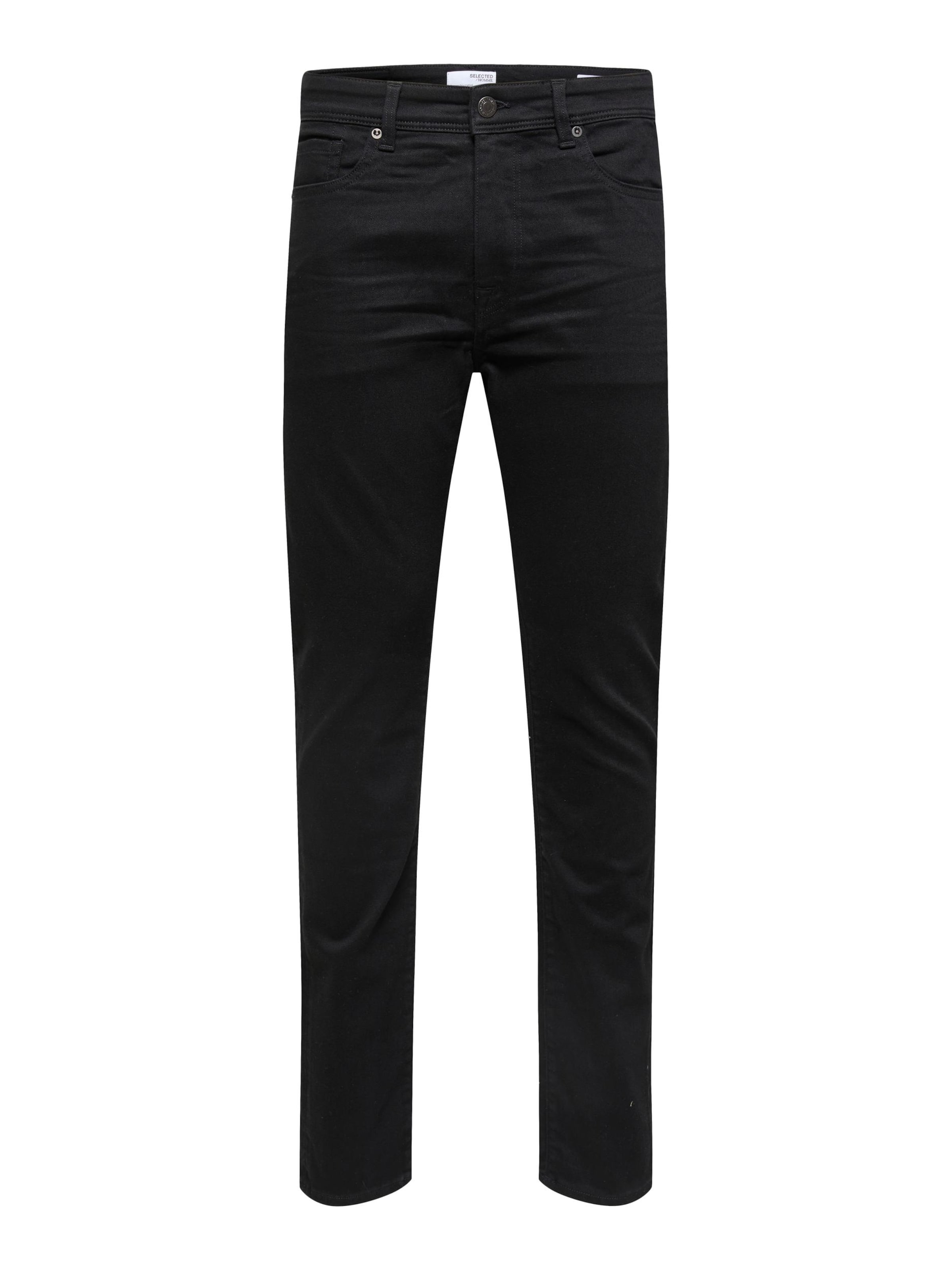 Coupe slim Jean 'LEON' SELECTED en noir : devant