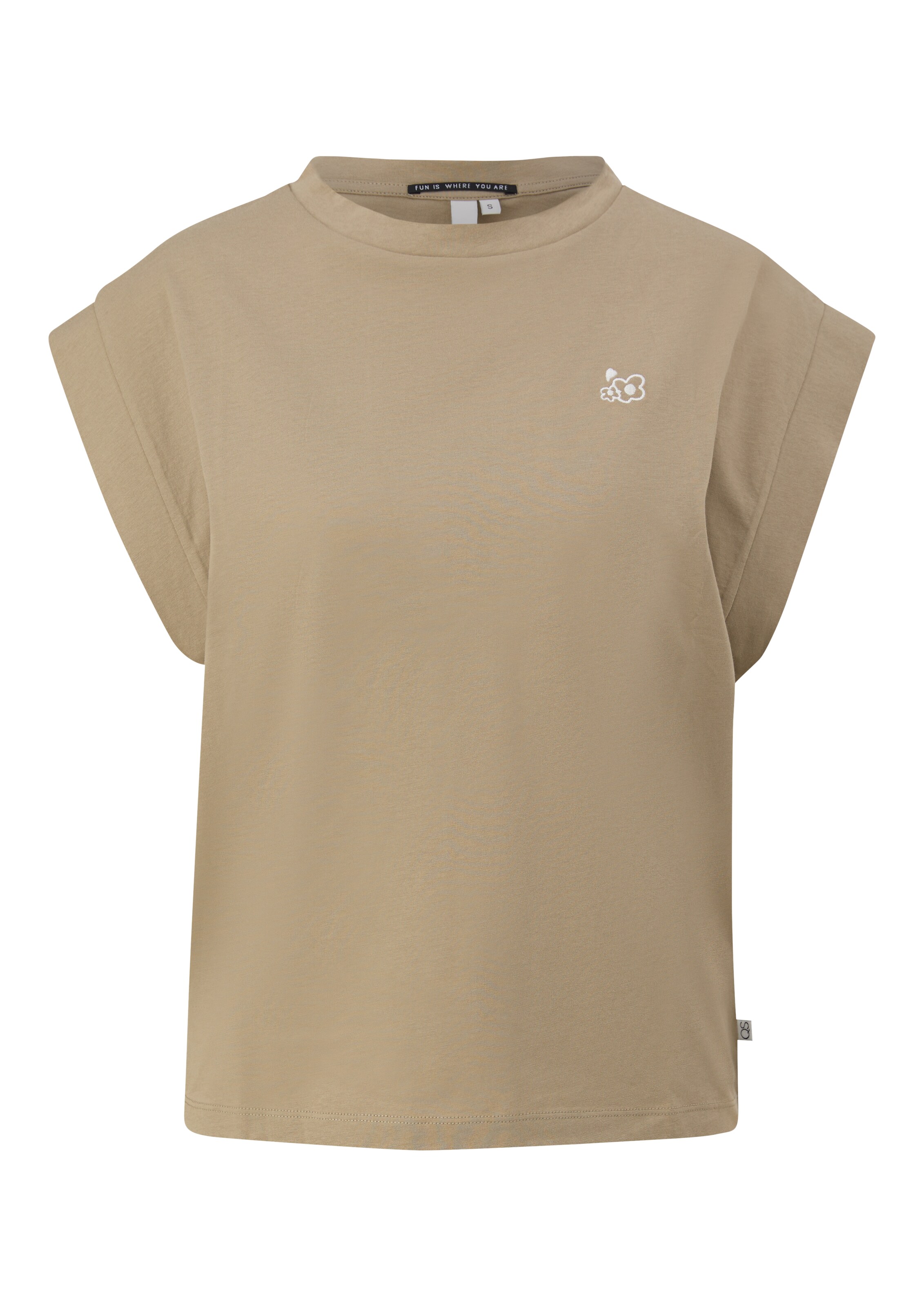QS Majica | bež barva: sprednja stran