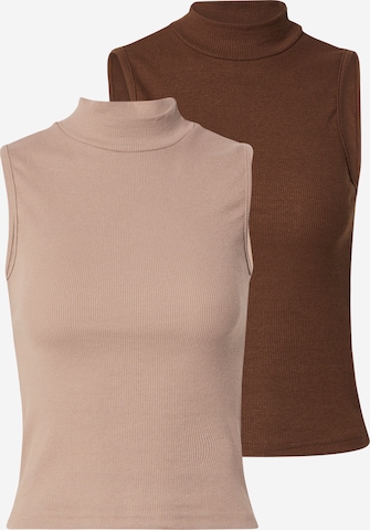 Happiness İstanbul Вязаный топ в Бежевый: спереди