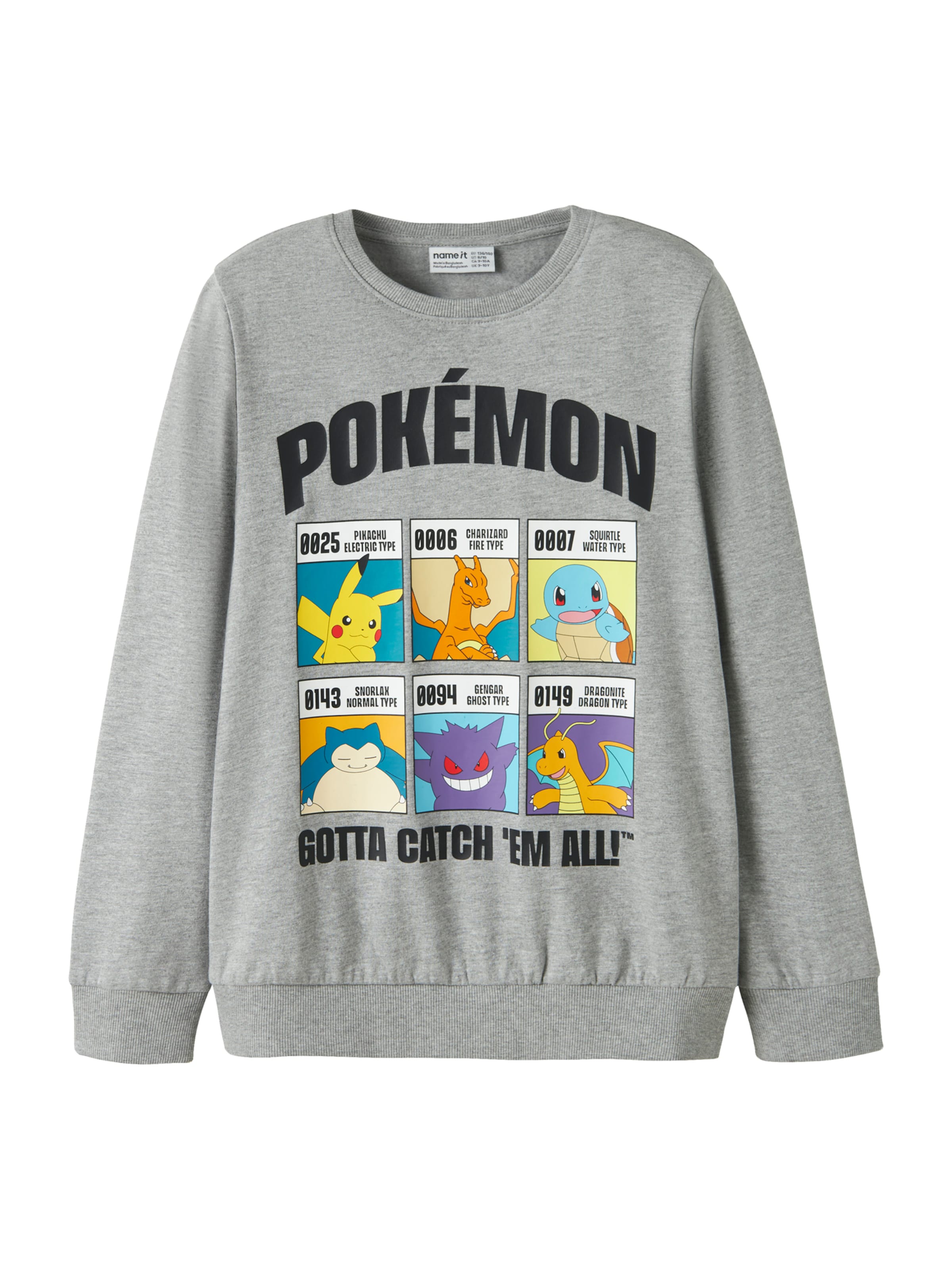 Bluză de molton 'NKMSTUS POKEMON' de la NAME IT pe gri: față