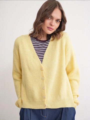 MixRay Gebreid vest in Geel