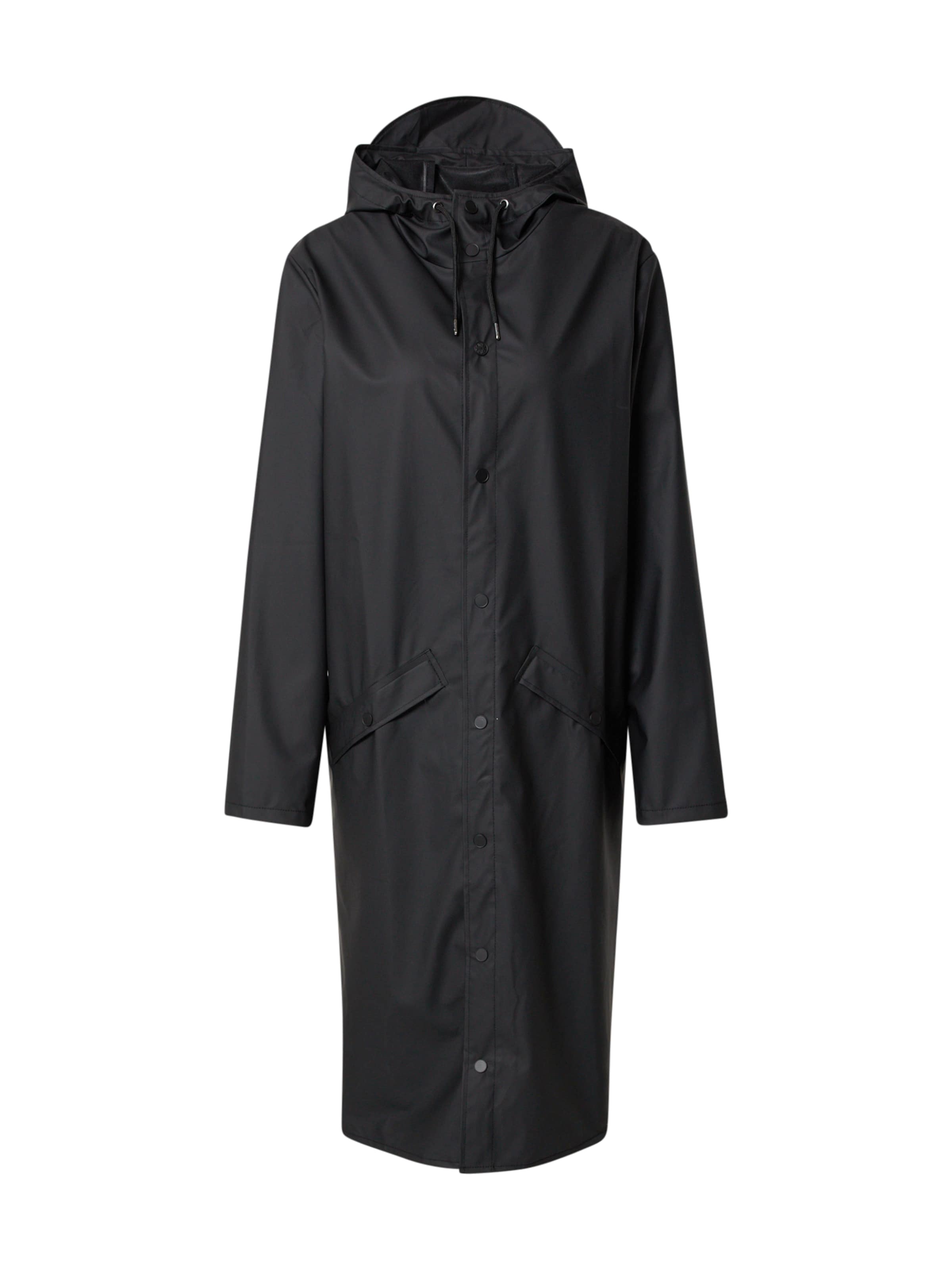 RAINS Between-Seasons Coat in Black: front