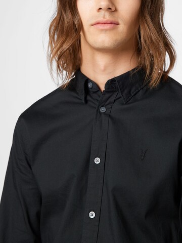 AllSaints Slim fit Button Up Shirt 'Hawthorne' in Black