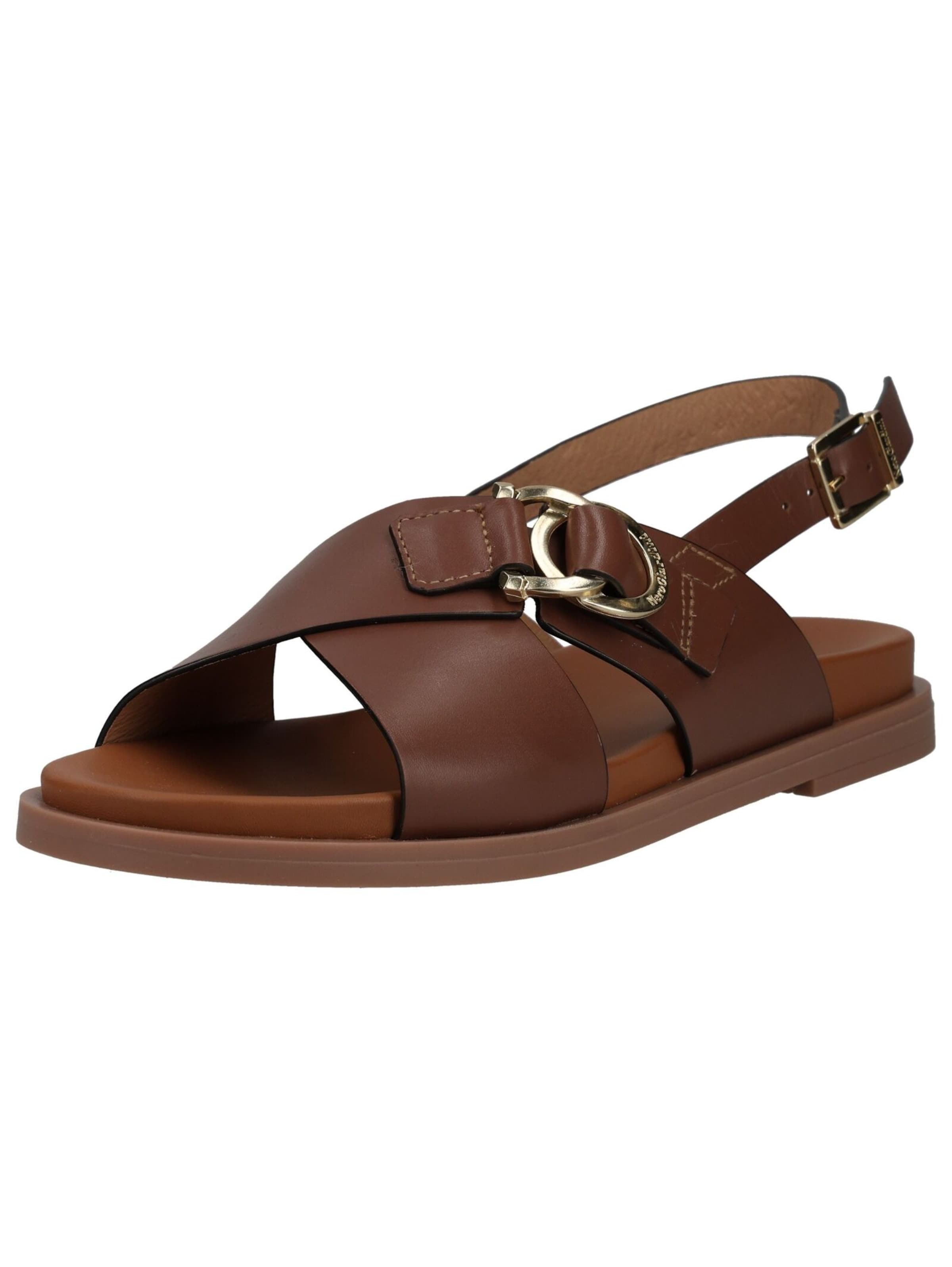 Sandales à lanières Nero Giardini en marron : devant