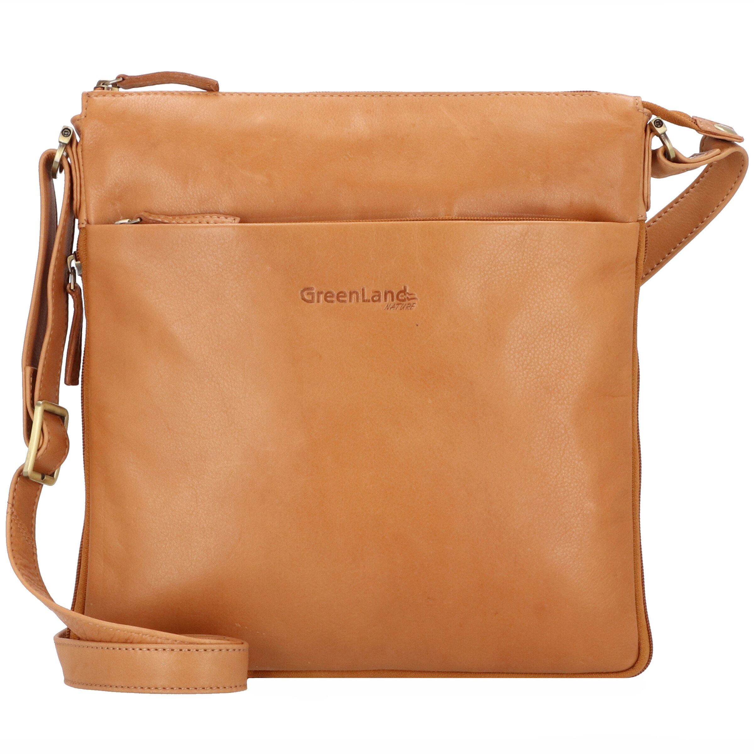 Sac à bandoulière Greenland Nature en marron : devant