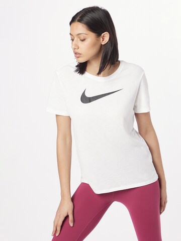 NIKE - Camiseta funcional 'Swoosh' en blanco: frente