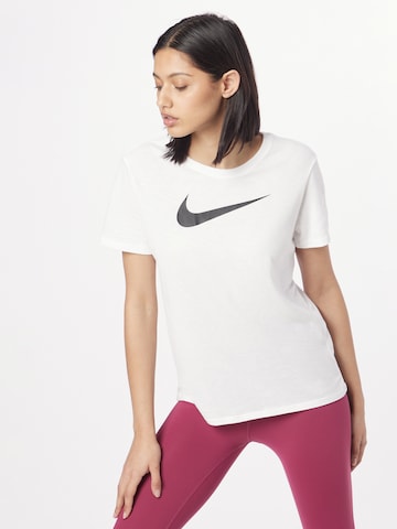 T-shirt fonctionnel 'Swoosh' NIKE en blanc : devant