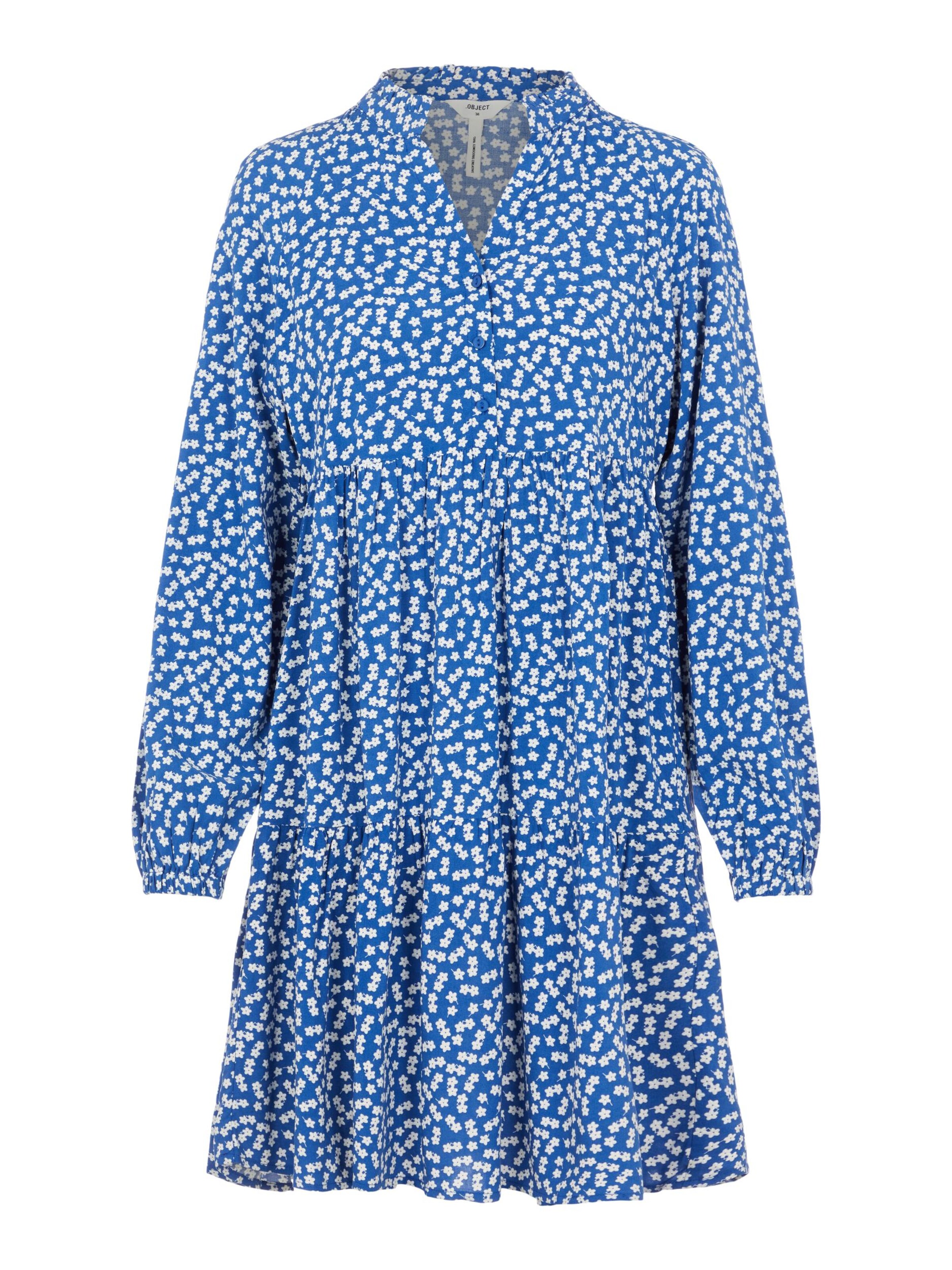 OBJECT Платье-рубашка 'Elise' в Синий: спереди