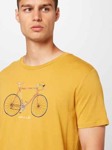 GREENBOMB T-Shirt 'Bike Uptown' in Gelb