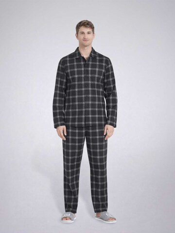 PANTONECLO Pyjama lang 'Pantoneclo Men’s Nightwear Set' in Zwart: voorkant