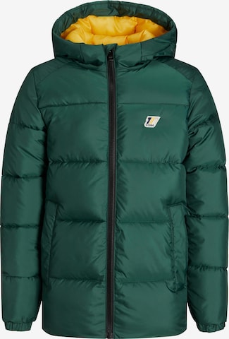 Jack & Jones Junior - Casaco de inverno 'Slope' em verde: frente