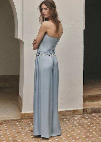MANGO Wide leg Pants 'Azur' in Blue