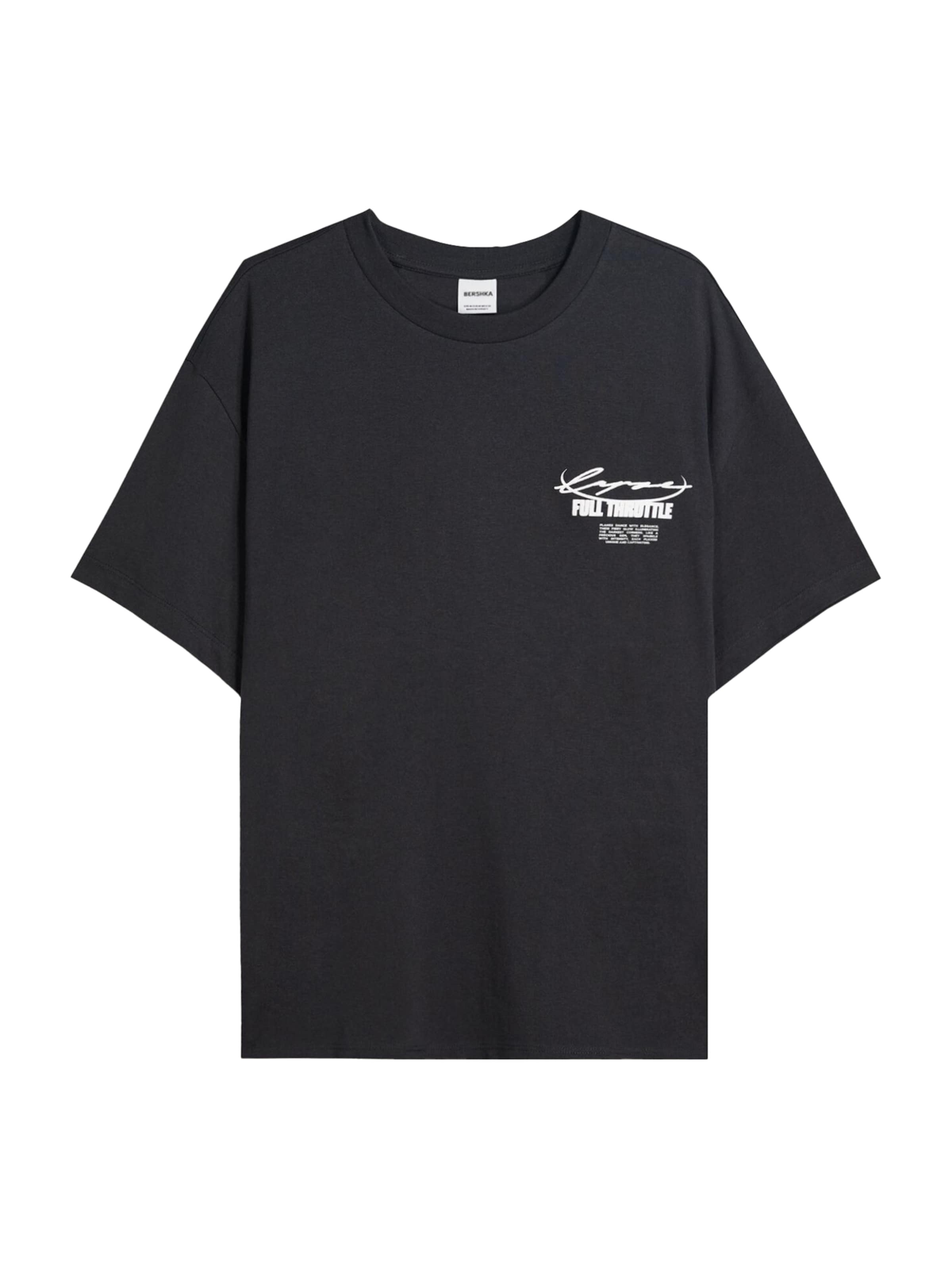 Tricou de la Bershka pe negru: față