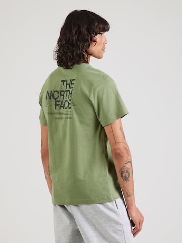THE NORTH FACE Póló 'MOUNTAIN SKETCH' - zöld: elől