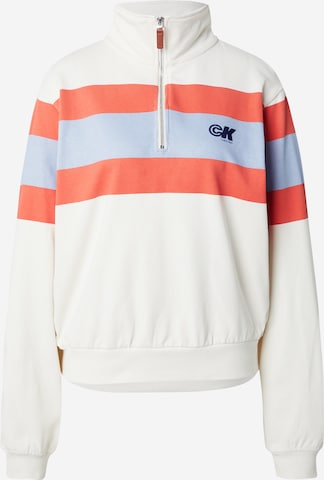 Calvin Klein JeansSweater majica 'RUGBY' - bijela boja: prednji dio