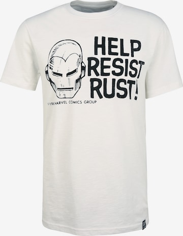 Recovered Shirt 'Marvel Help Resist Rust' in Wit: voorkant