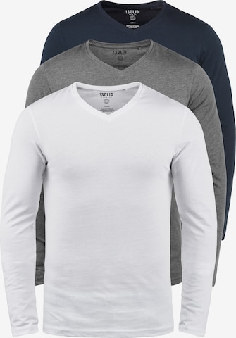!Solid V-Shirt 'BASIL' in Grau: predná strana