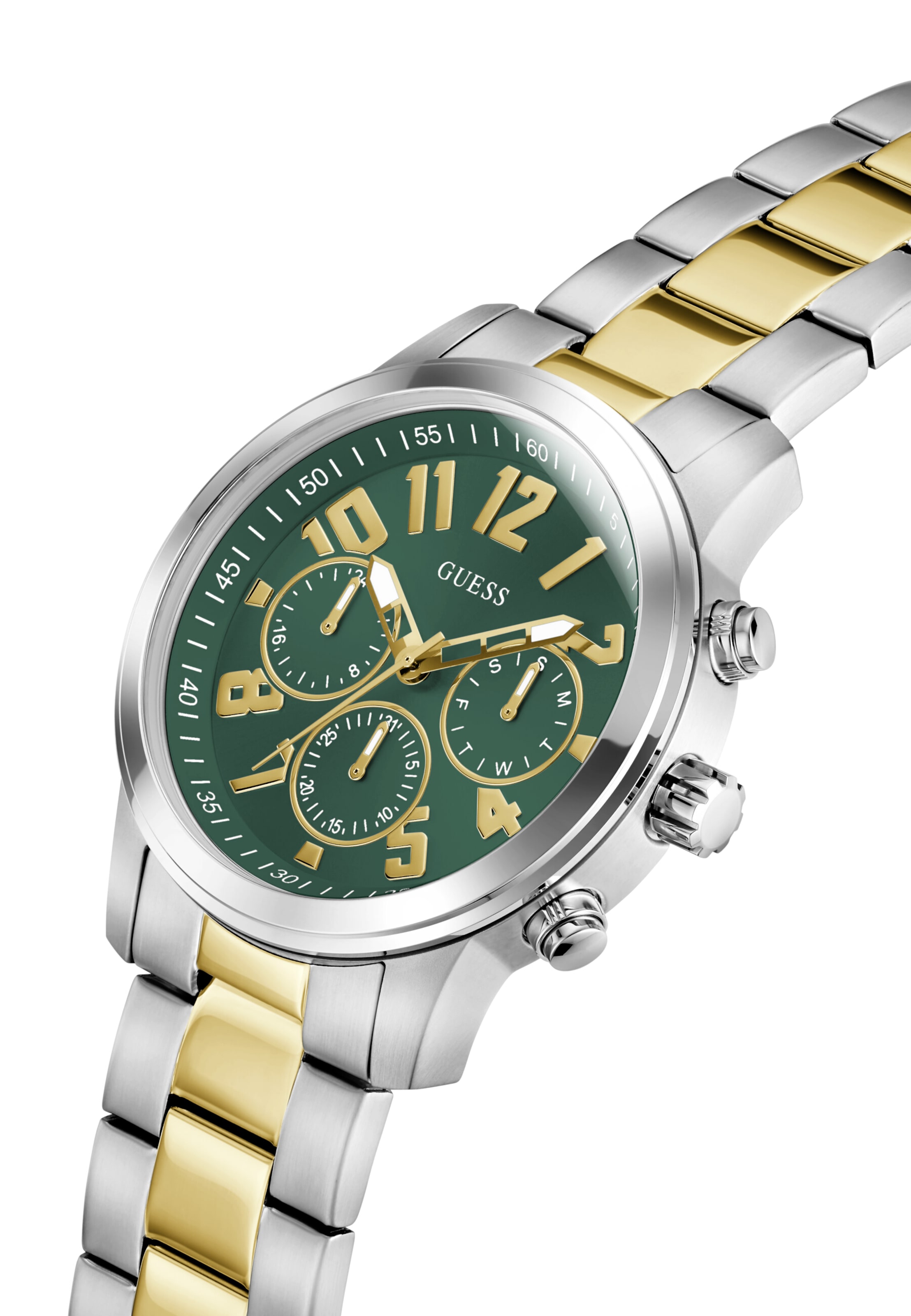 GUESS Analogt ur 'Parker' i sølv