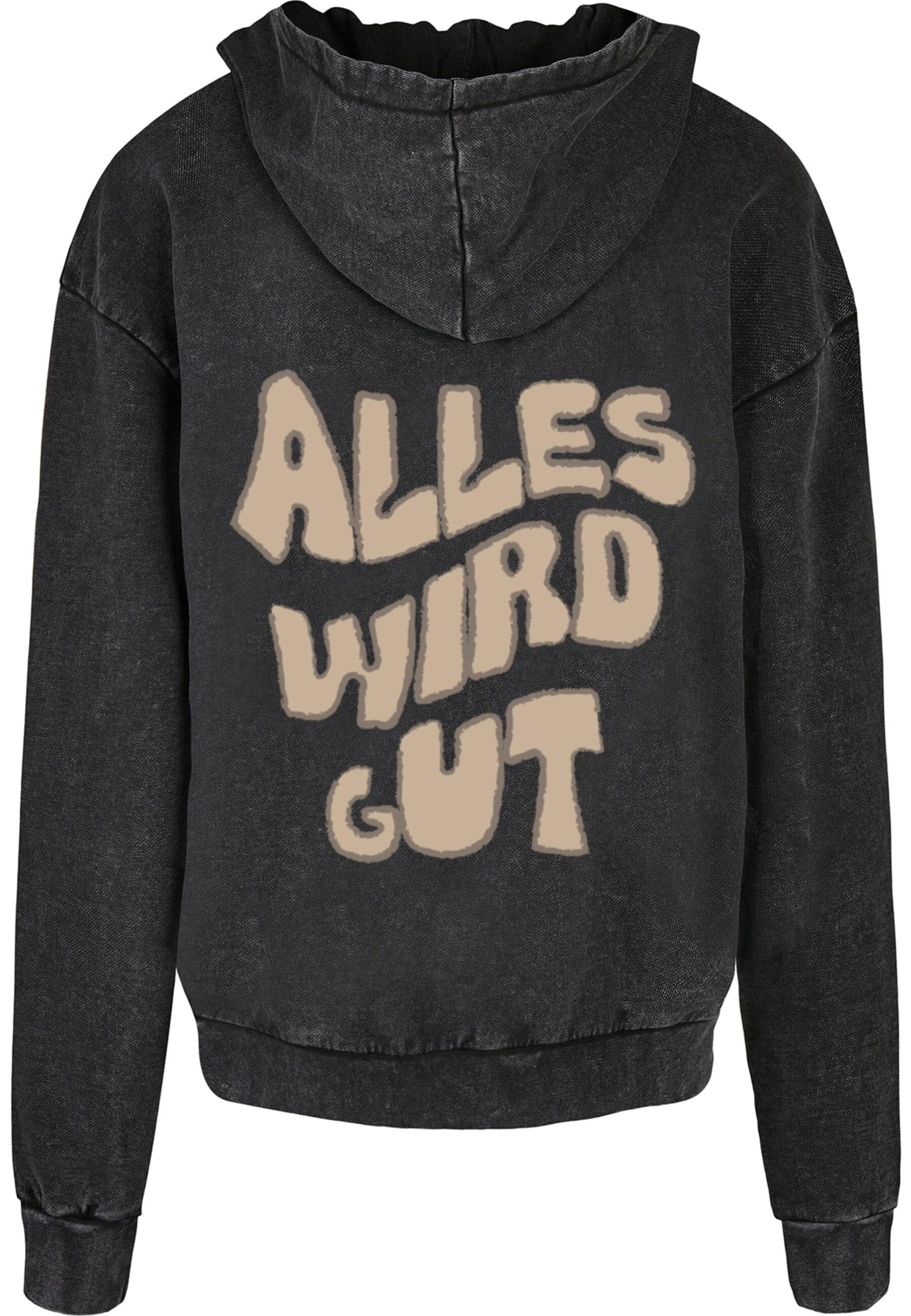 Merchcode Sweatshirt 'Alles Wird Gut' in Zwart