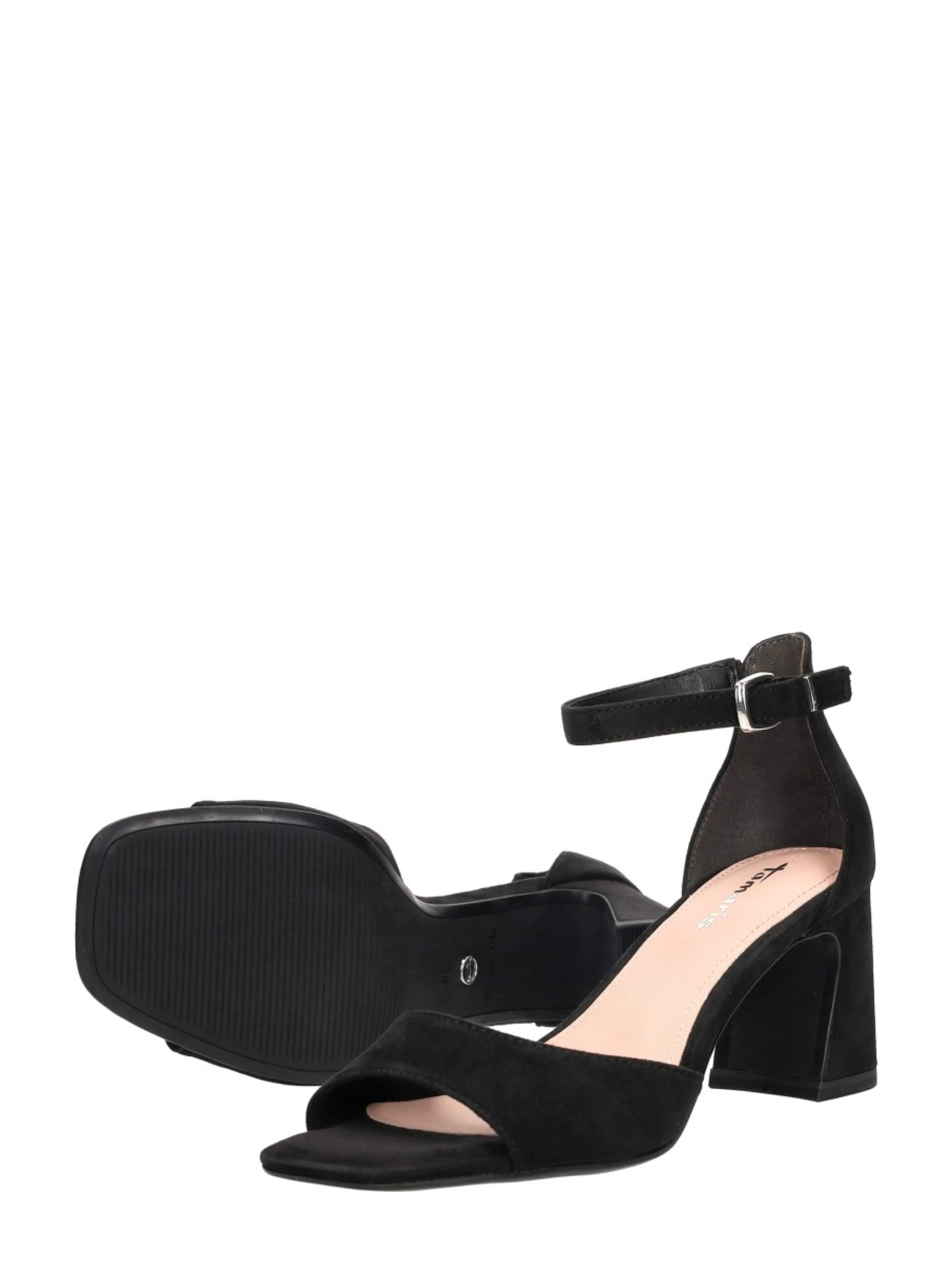 Tamaris Sandalen met riem 'Hak' in Zwart