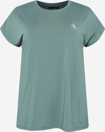 Active by Zizzi Performance Shirt 'Abasic' in Green: front