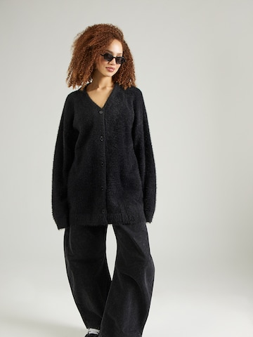 Karo Kauer Strickjacke in Schwarz