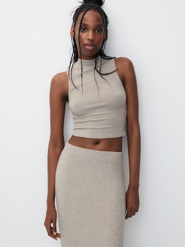 Pull&Bear Gebreide top in Beige: voorkant