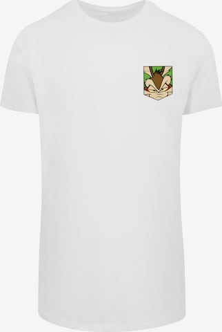 F4NT4STIC Shirt 'Looney Tunes Face Faux Pocket' in Wit: voorkant
