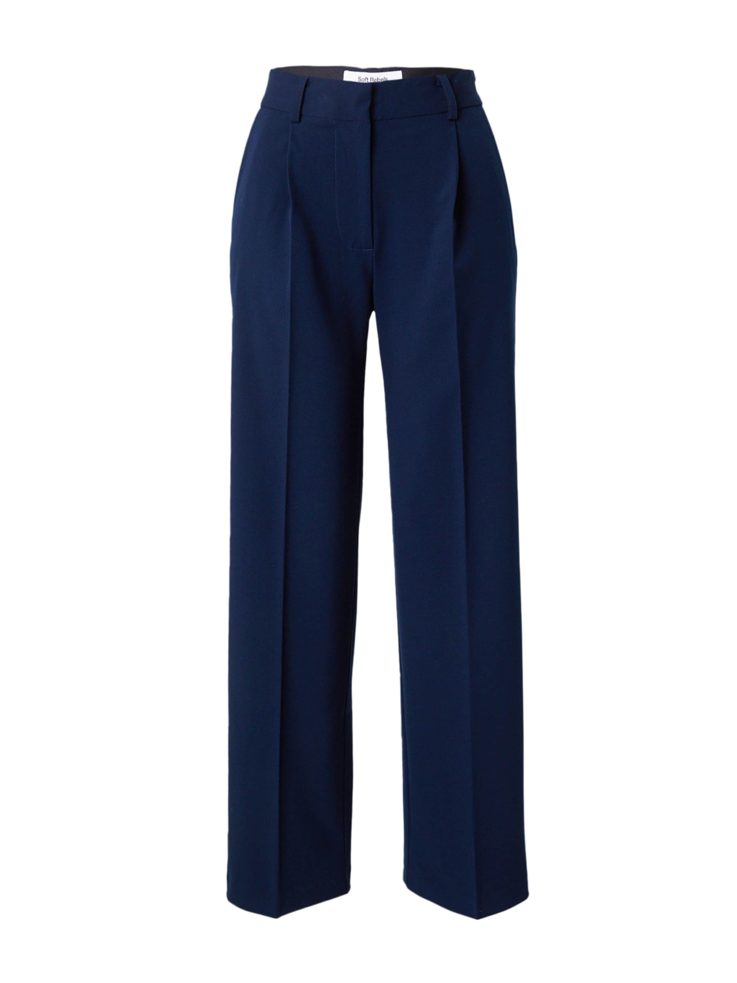 Loosefit Pantalon à plis 'Vilja' Soft Rebels en bleu : devant