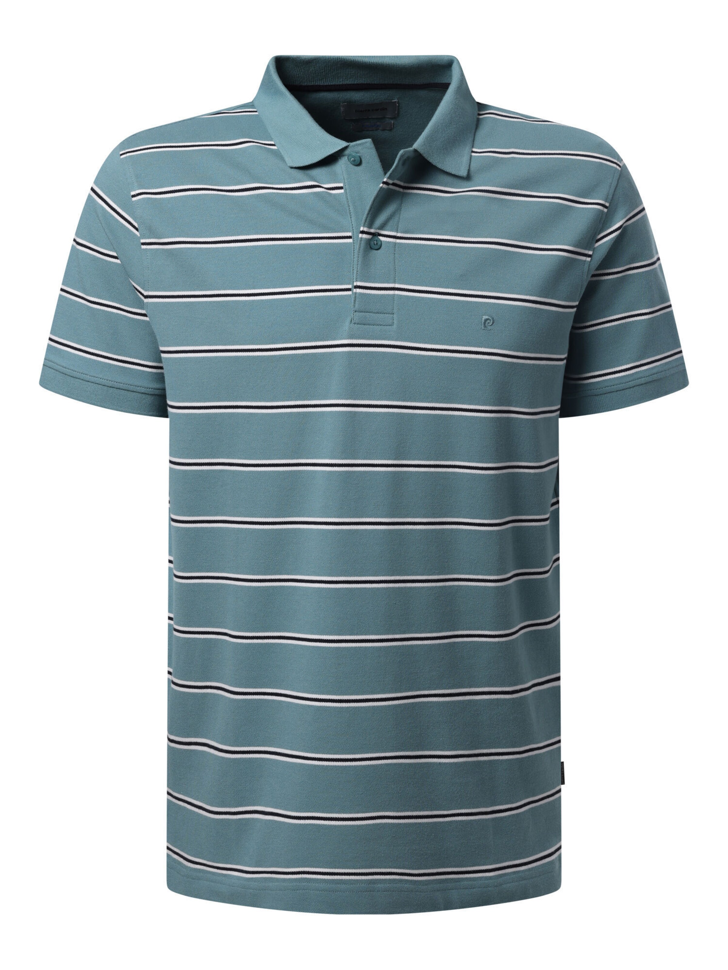 PIERRE CARDIN Poloshirt in cyanblau / schwarz / weiß, Produktansicht